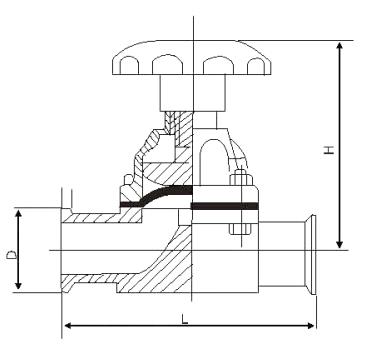 手動衛生級隔膜閥結構圖